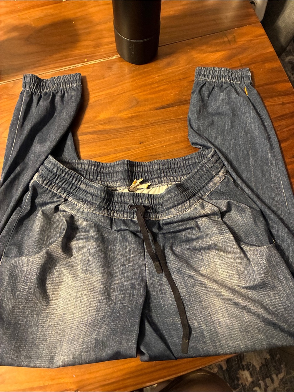 Lucy Indigo Blue Stretch Jeggings with Drawstring Waist